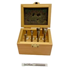 Eagle America Dovetail & Straight Router Bit Set 8-Pc w Extra Bit Wooden Case