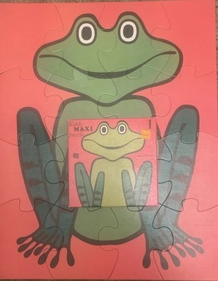 Vintage Frog Kiddy Maxi Puzzle w/Jumbo pieces.  Unique and Very Cool.  See pics