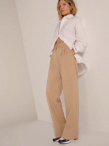 Lieblingstochter The Favorite Pant beige Plisseehose weites Bein hoher Bund 8 - Bild 2 von 15