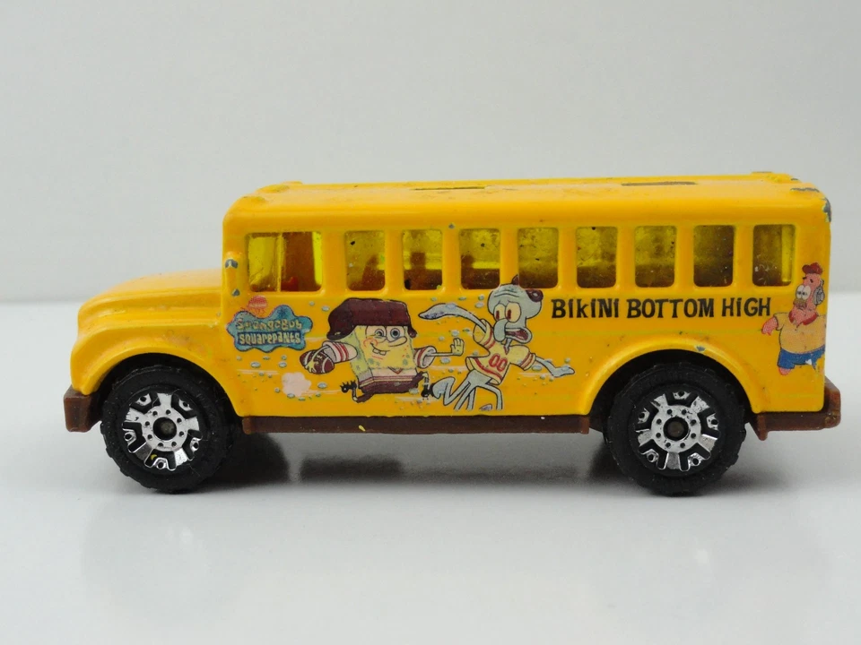 Matchbox Nickelodeon 2006 Bob Esponja Pantalones Cuadrados 2004 Autobús Escolar (Amarillo) con Ropa Foto 2 de 4