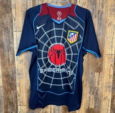 Atletico Madrid 2004-05 Away Men  s M Soccer Jersey Spider-Man