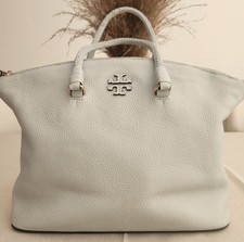 Tory Burch Pebbled Leather Satchel- Baby Blue/Powder Blue