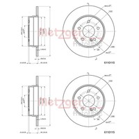 2X Metzger Bremsscheiben Hinten 290Mm Voll Passend FÜR MERCEDES-BENZ C-KLASSE