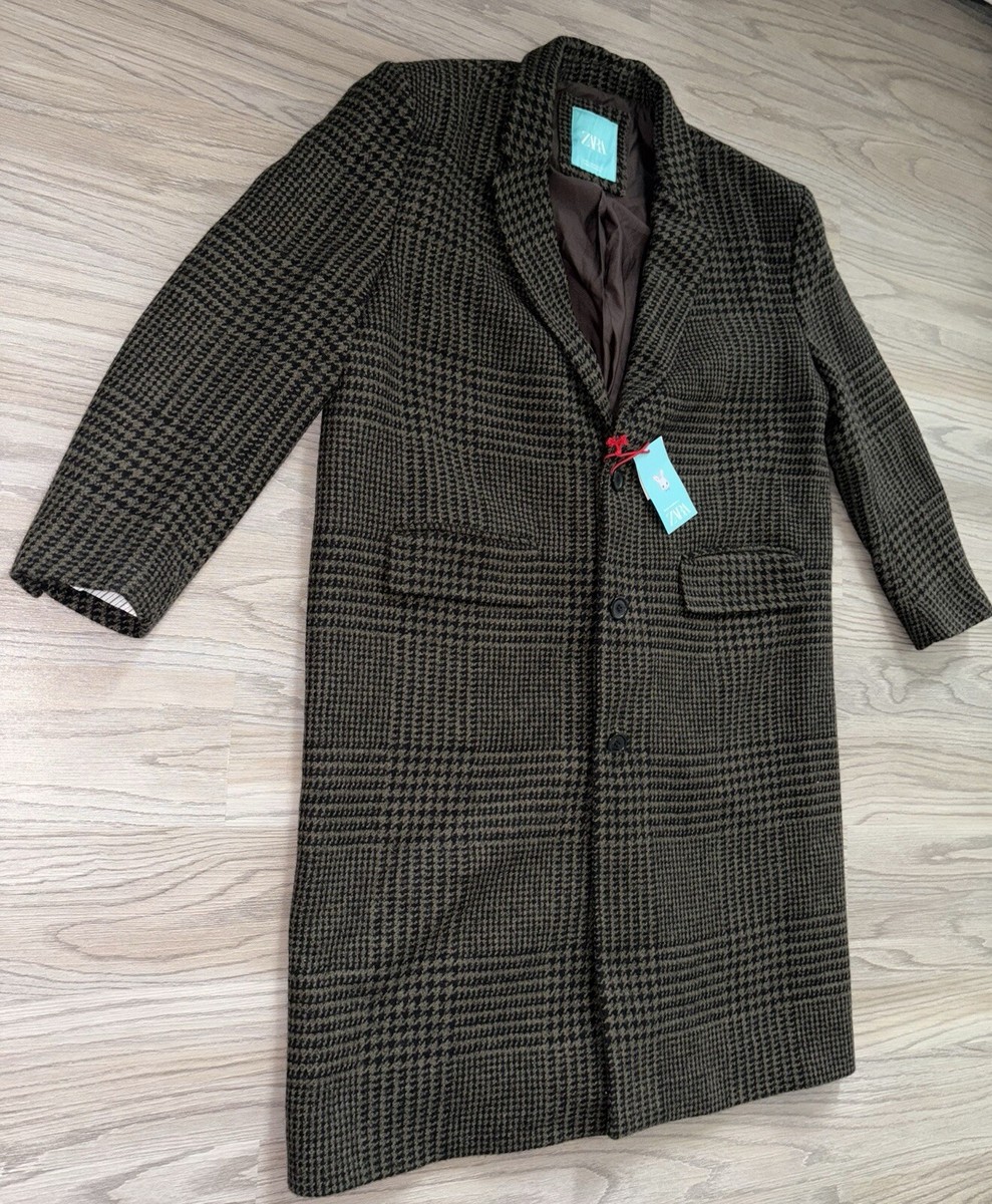 ZARA / トグルボタン コート X HARRY LAMBERT Zara x Harry Lambert Check Coat Oversized Dark Brown Green