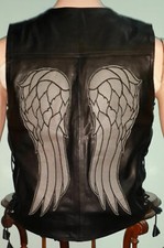 THE WALKING DEAD GOVERNOR - DARYL DIXON ANGEL WINGS LEATHER VEST JACKET FOR MENS
