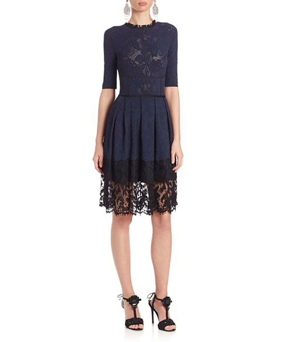 Oscar de la renta navy dress sales