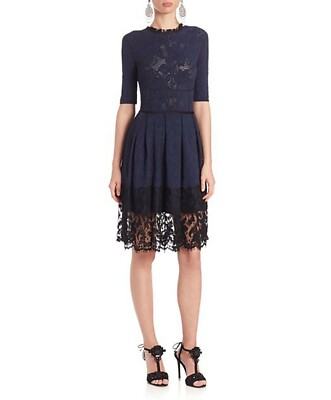 chinese dress ladies A-Line Crew Knee-Length Short Sleeves Navy Blue Homecoming Dress Custom Color / Custom Made main image 1