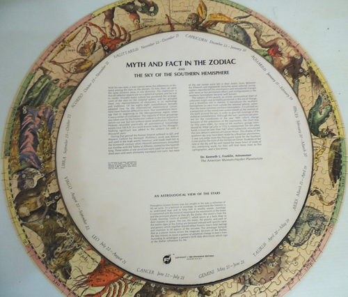 "Myth and Fact in The Zodiac" Springbok Circular Jigsaw Puzzle w/Box VTG '65 - Picture 3 of 10