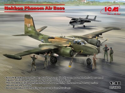 1/48 ICM #DS4804 Nakhon Phanom Air Base Set (B-26K Invader And Cessna O-2A)