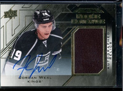 2015-16 UD Black Rookie Coverage Autograph Relics Gold #JW Jordan Weal 08/60