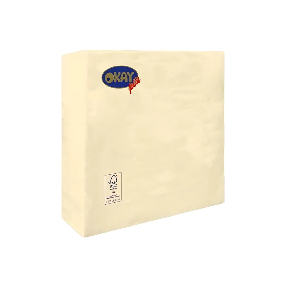Tovaglioli Panna 33x33cm 2 veli, 50pz.
