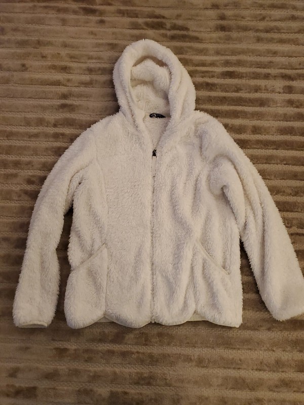 The North Face Whiye Hooded  Fleece Jacket Girls XL / Size 18
