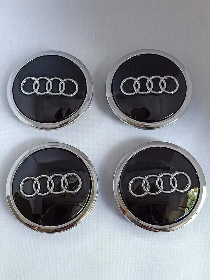 Lot de 4 Centres de roue cache moyeu Noir 69mm AUDI A3 A4 A5 A6 TT - Photo 2/3