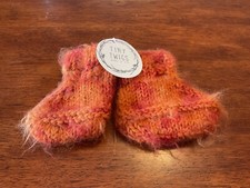 Hand Knitted Orange Baby Booties 3-6 mo. from Sheridan, Wy NWT