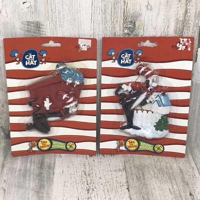 Lot of 2 THE CAT IN THE HAT Official Movie Holiday Ornaments 2003 Kurt S. Adler
