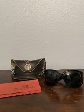 ed hardy fashion sun glasses and leather case