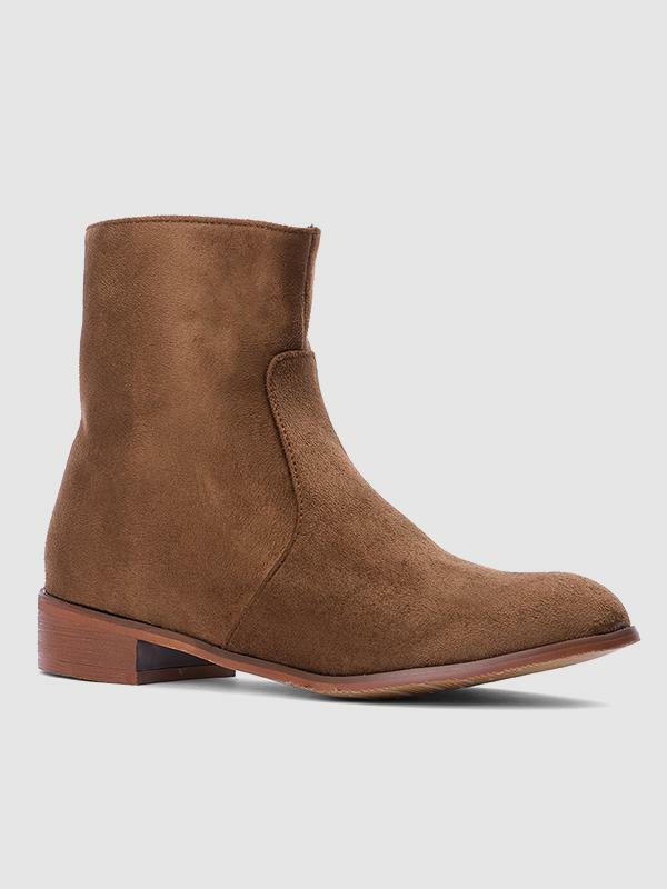 Handmade Men Brown Suede Ankle High Zipper Casual Boots, Men casual Ankle  Boots