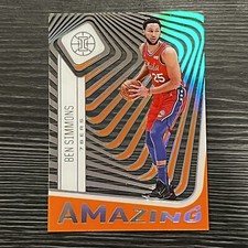 2020-2021 Panini Illusions Basketball Ben Simmons Amazing Orange Parallel No.8