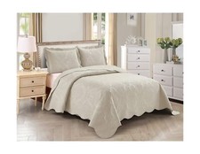 Home Collection 3pc King/Cal King Over Size Elegant Embossed Bedspread Set Li...