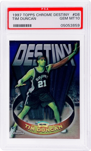 1997 Topps Chrome Tim Duncan Destiny #D8 PSA 10 Rookie RC