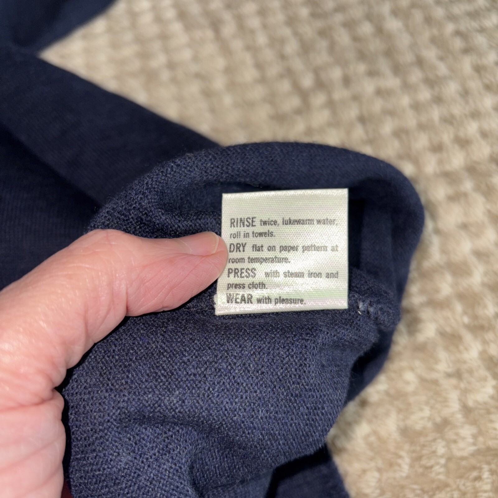 Pendleton  Wool Turtle Neck Sweater Navy Blue Siz… - image 11