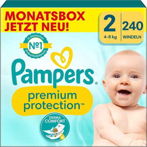 Pampers Baby Windeln Größe 2 4-8kg Premium Protection Mini Monatsbox 240 Stück - Bild 1 von 12