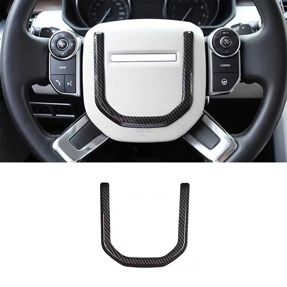 For Range Rover Sport 2014-2022 Carbon Fiber Car Steering Wheel Decor Frame Trim