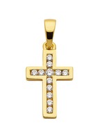 Echt Gold 333 Kreuz AnhäNger Baby Taufe Kinder Kommunion Mit Kette Silber 925 Vg