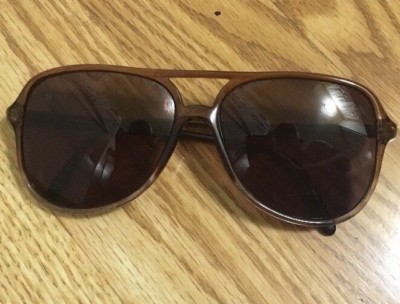 Luxottica RARE Taupe Plume Aviator Sunglasses Frame 58 18 145 Made In Italy EUC