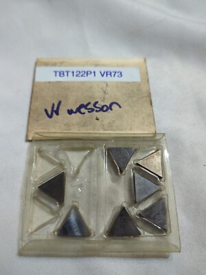 Qty.7 VR Wesson TBT122P1 Grade VR73 Repack Carbide Inserts NOS (B1)