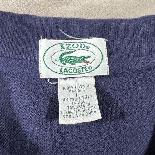 Men’s Vintage Izod Lacoste Short Sleeve Polo Shirt Large Navy Blue Patron