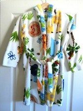      Unisex Kid's Safari Jungle Plush Fleece Hooded Bathrobe     