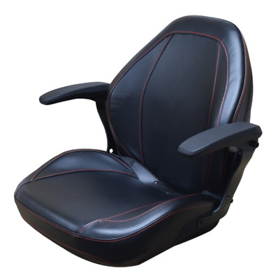 High Back Lawn Mower Seat w/ Armrests Black Exmark, Ferris, Grasshopper