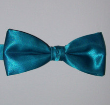 Pre-Tied MEL HOWARD Solid Tuquoise Adjustable 2" Bow Tie made in USA bt-39