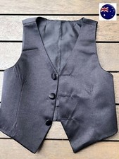 Page Boy Child Kid Toddler Baby Party Wedding Black Formal Vest Waistcoat 0-9Y