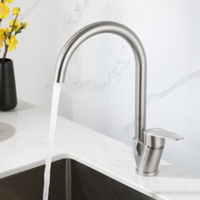 360 Degree Swivel Kitchen Faucet 304 Stainless Steel Brushed Nickel Hot Cold Tap