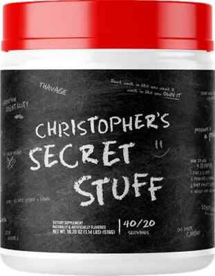 RAW Nutrition Christopher's Secret Stuff Pre 520g / 20 - 40 serv 03/26 + Samples