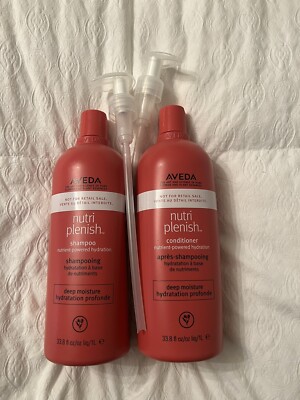 Aveda Nutriplenish Deep Moisture Shampoo and Conditioner 33.8 oz With Pumps!
