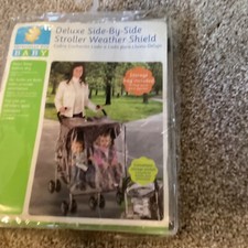 Deluxe Side-by-Side Stroller Weather Shield Double Stroller NEW