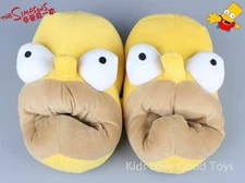 New Novelty Homer Simpson Slippers Yellow Adult Funny Plush Big Mouth Shoes