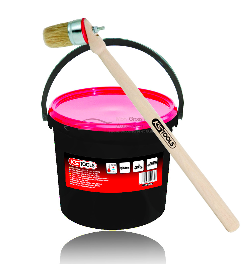 Graisse à pneu noire 5kg KSTOOLS avec pinceau d'application inclus