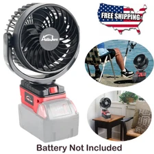 Portable Camping Fan with USB for Milwaukee M18 18V Battery Workshop Jobsite Fan