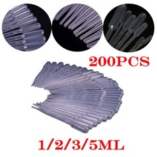 200Pcs 1/2/3/5ml Disposable Eye Dropper Set Transfer Lab Graduated Pipettes USA