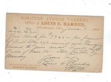 1891 UX9 Postal Card, Cincinnati Ohio, Red Advertising, McMicken Avenue Tannery