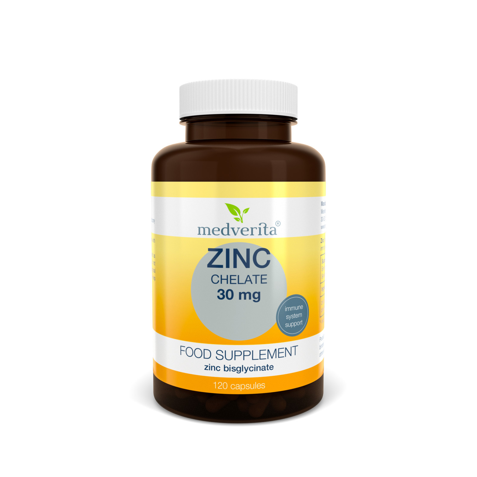 ZINC CHELATE 30 mg  120 Capsules