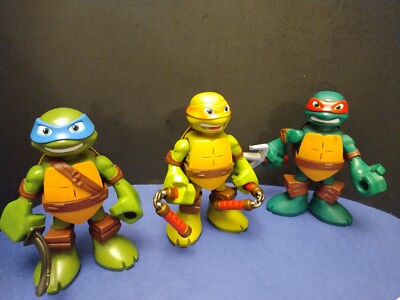 Teenage Mutant Ninja Turtles 3 Lot Playmates 2016 TMNT Action Figure w/ Sound