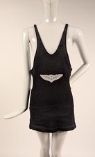 ANTIQUE 1920  S WOOL BATHING SUIT W FLYING EAGLE WING STAR APPLIQUE FRONT