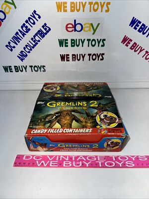 1990 Topps Gremlins 2 Candy Head Containers 24 Count Box W/ Counter Display NIB
