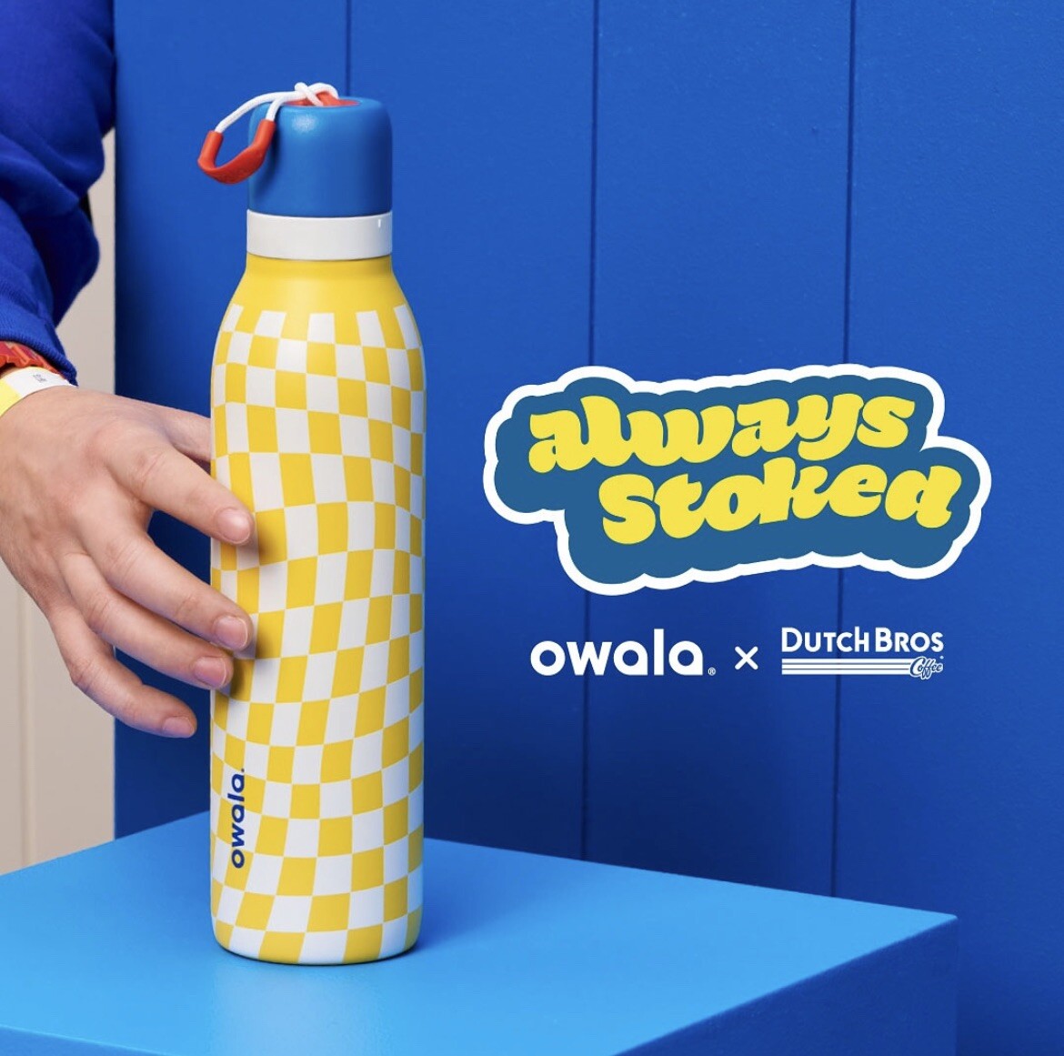 Owala 💛 Always Stoked AUTHENTIC Dutch Bros Collab 24 oz. FreeSip