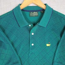 MASTERS AMEN CORNER Size Medium Mens Polo Shirt Green Diamond Golf